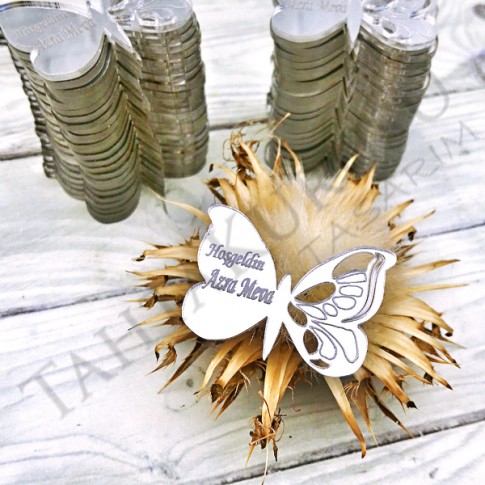 Pleksi ayna lazer kesim Desenli Kelebek